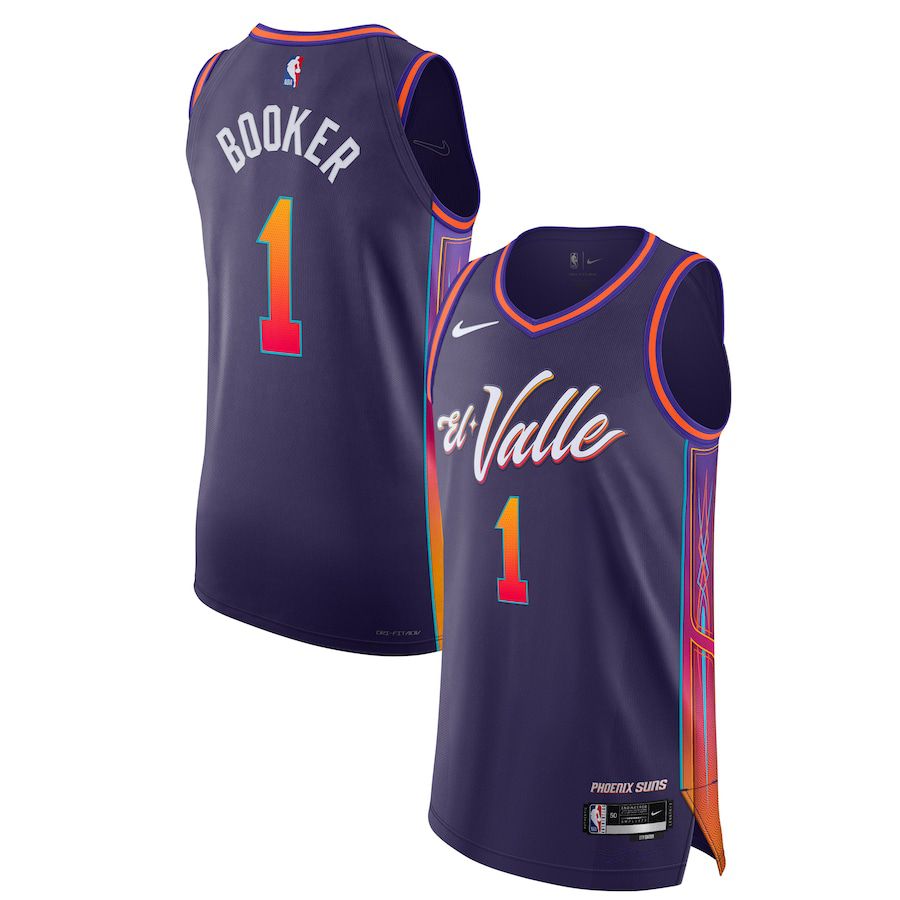 Men Phoenix Suns 1 Devin Booker Nike Purple City Edition 2023-24 Authentic NBA Jersey